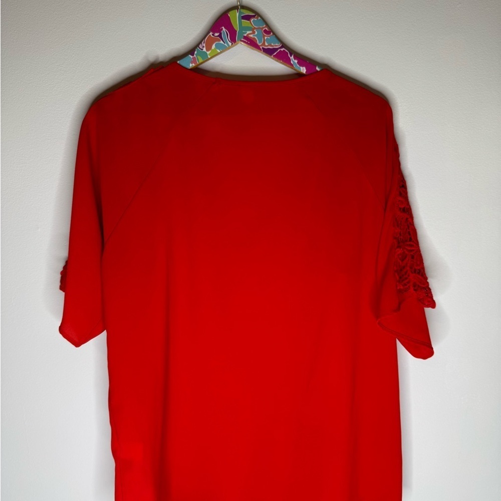 Elegant V-Neck Red Blouse | Size Medium - Picture 5 of 6